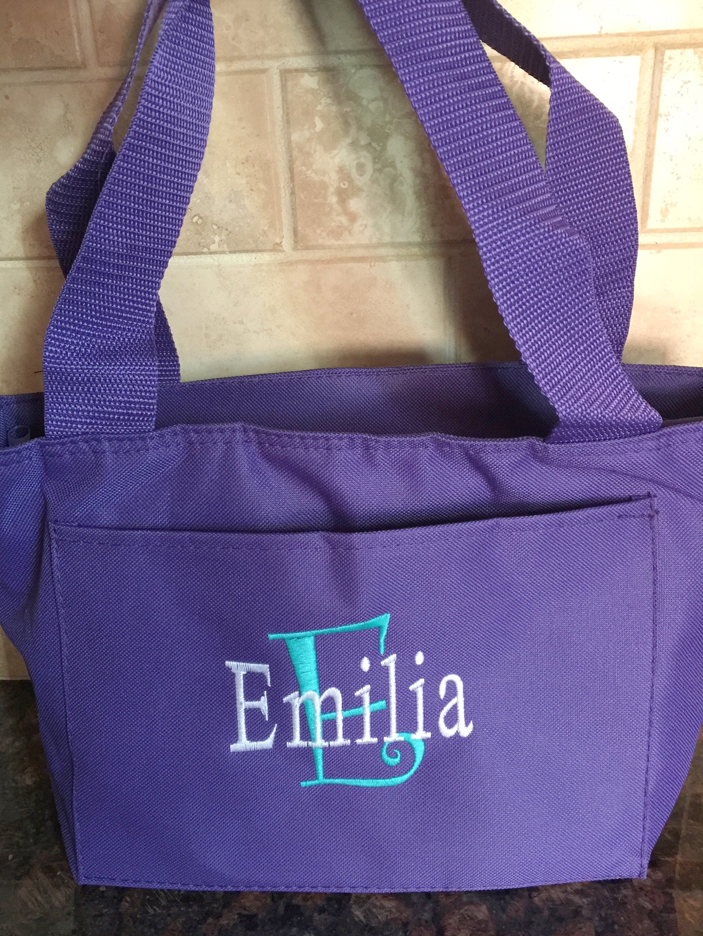 Personalized Lunch Bag School Box Monogram Tote Insulated Food Carrier ...