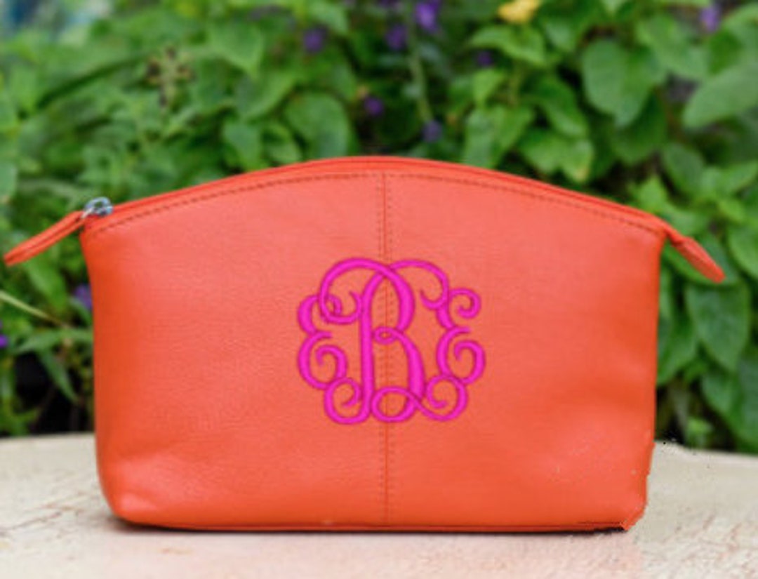 CLOSEOUT Large Leather Cosmetic Leather Make up Bag Bridesmaids Makeup