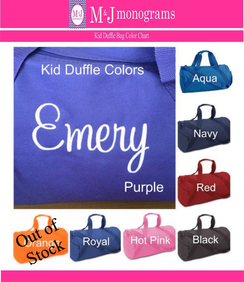 Personalized Kid's Duffle Bag Monogrammed Duffle Bag for Etsy