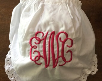 Monogrammed Fancy Pants - Monogrammed Bloomers - Monogrammed Baby Panties - Personalized Diaper Cover - Baby Gift - Shower Gift