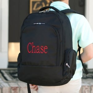 Personalized toddler backpack - Black Backpack with Name - grade school backpack - boys backpack - personalized backpack