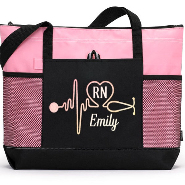 Monogrammed Nurse Utility Bag - Personalized Medical Bag - Nurse Utility Bag - Stethoscope Bag - Nurse Organizer Tote - Rn, Lpn, Cna, Cma