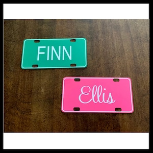 Personalized Mini License Plate – Solid Colored Mini License Plate child gift - Custom License Plate - Personalized Car Tag - Bike Accessory