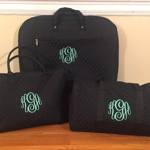 Personalized Ladies Luggage Set - Quilted Monogrammed Luggage Set - Travel Luggage - Getaway - Weekend Luggage - Quilted Bags