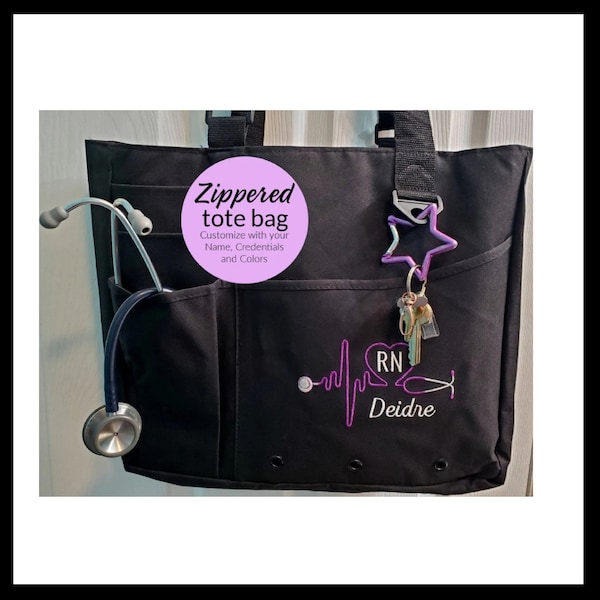 Monogrammed Nurse Utility Bag - Nurse gift Bag - Nurse Utility Bag - Personalized Bag - Nurse Organizer Tote - Rn, Lpn, Cna, Cma NP hha pca