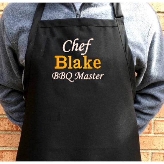 Personalized Bbq Apron Gift Idea for Husband Cooking Present Dad Gift for Chef Kitchen Accessory for Men Grilling Master Chef Apron for Her