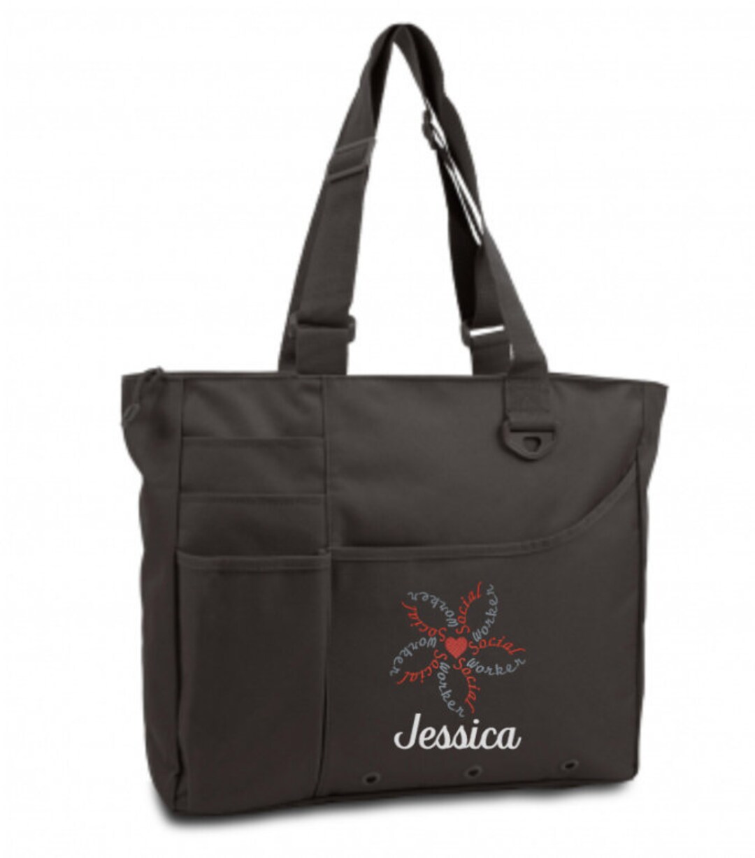 Personalized Social Worker Utility Bag Monogrammed Social Worker Tote
