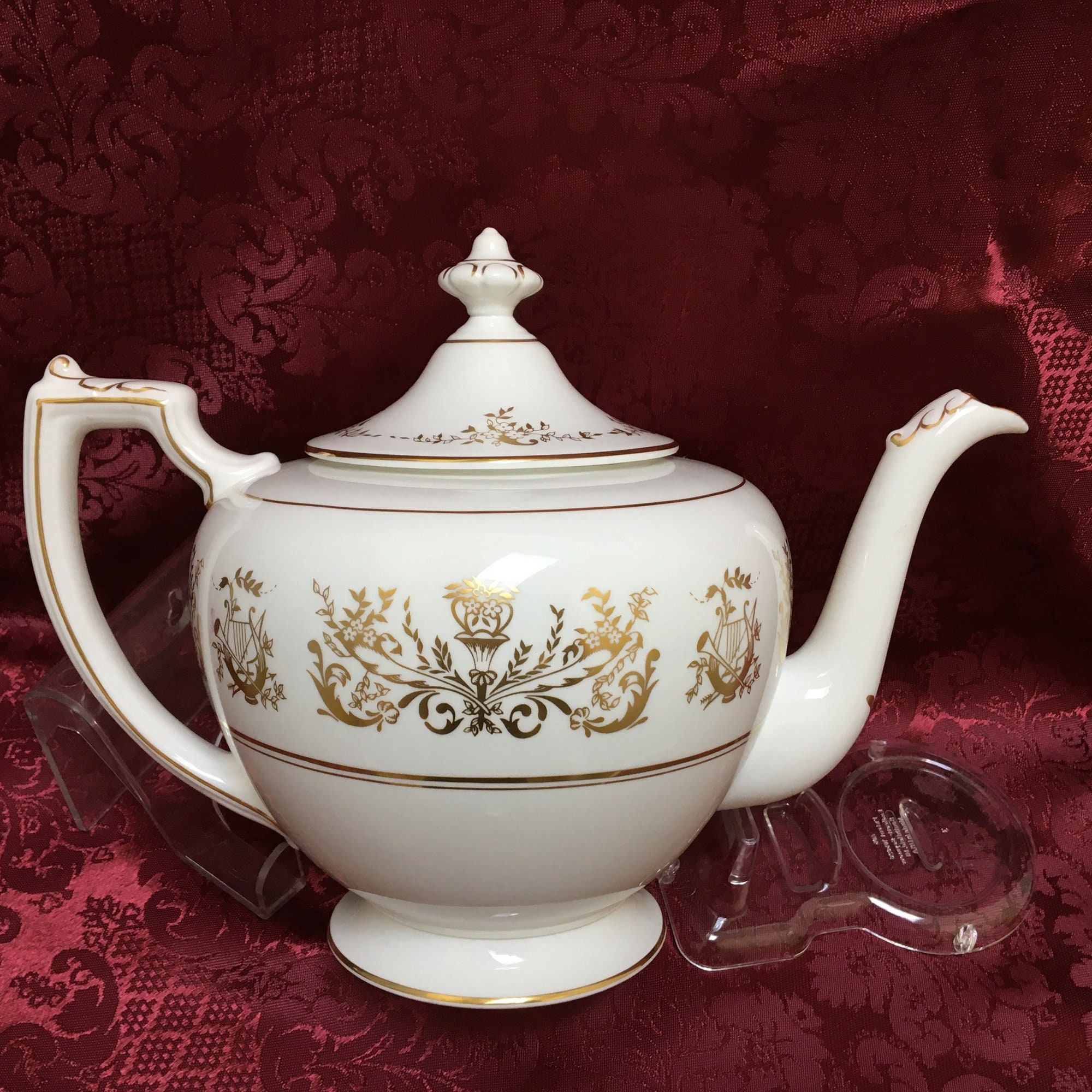 COALPORT ALLEGRO TEAPOT 4 Cup Size with Gold Trim Etsy