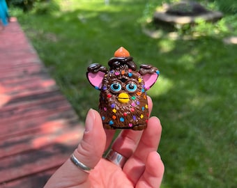 Find Furby Board Game | Hand Painted Miniature | Cosmic Brownie Orange Chip | BoneBurrow