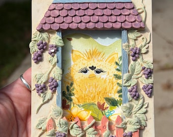 Framed Watercolor Painting | Furby Art | ArtbyMaryMurray | OOAK