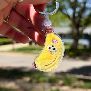 2” Acrylic Keychain | Furby-Inspired Banana Oddbody | BoneBurrow