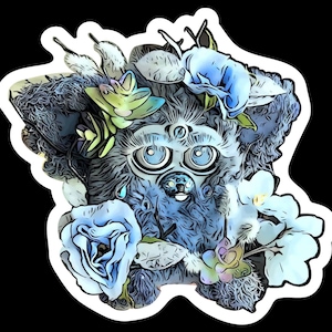 Matter Vinyl-Aufkleber, gestanzt | Tiger Elektronik Vintage Furby | Benutzerdefinierte Furby Design | Knochenbau