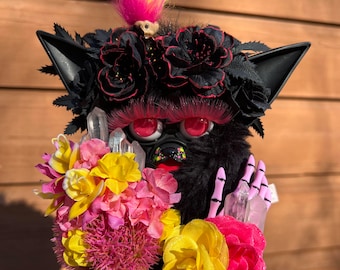 Vintage Furby 1998 | Tiger Electronics | Hot Pink Yellow Wolfie | BoneBurrow Custom Furby | NON-WORKING