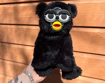 Furby-Inspired Oddbody | OOAK Collectible Plushie| BoneBurrow | Black Bear
