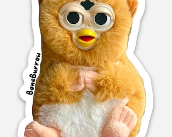 Matte Vinyl Sticker | Furby-Inspired Oddbody |  Custom OOAK Design | BoneBurrow | Hamster
