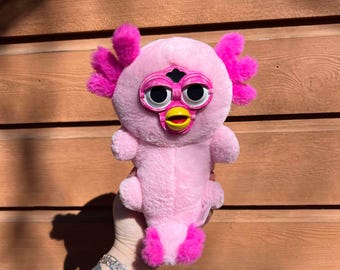 Furby-Inspired Oddbody | OOAK Collectible Plushie| BoneBurrow | Axolotl