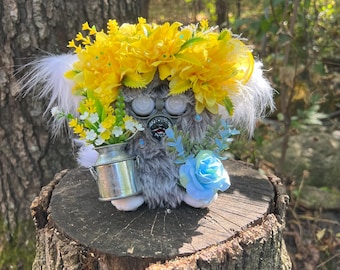 Vintage Furby 1998 | Tiger Electronics | Gray Yellow Wolf | BoneBurrow Custom Furby | NON-WORKING