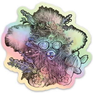 Holographische Vinyl-Aufkleber | Mystic Fox Kundenspezifisches Furby-Design | Knochenbau | NICHT AI