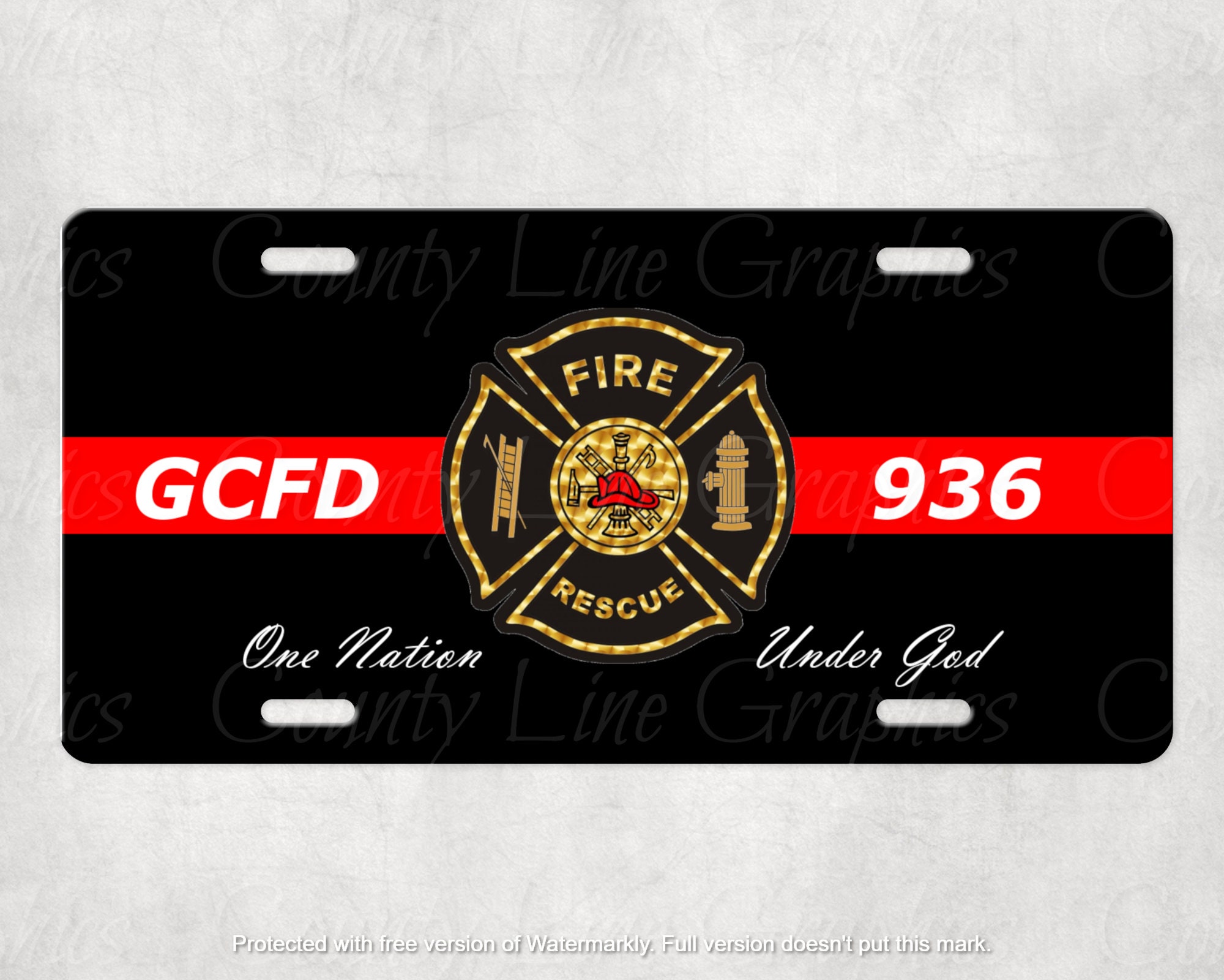 Firefighter, Fireman License Plate - Public Safety Vanity Plate ...
