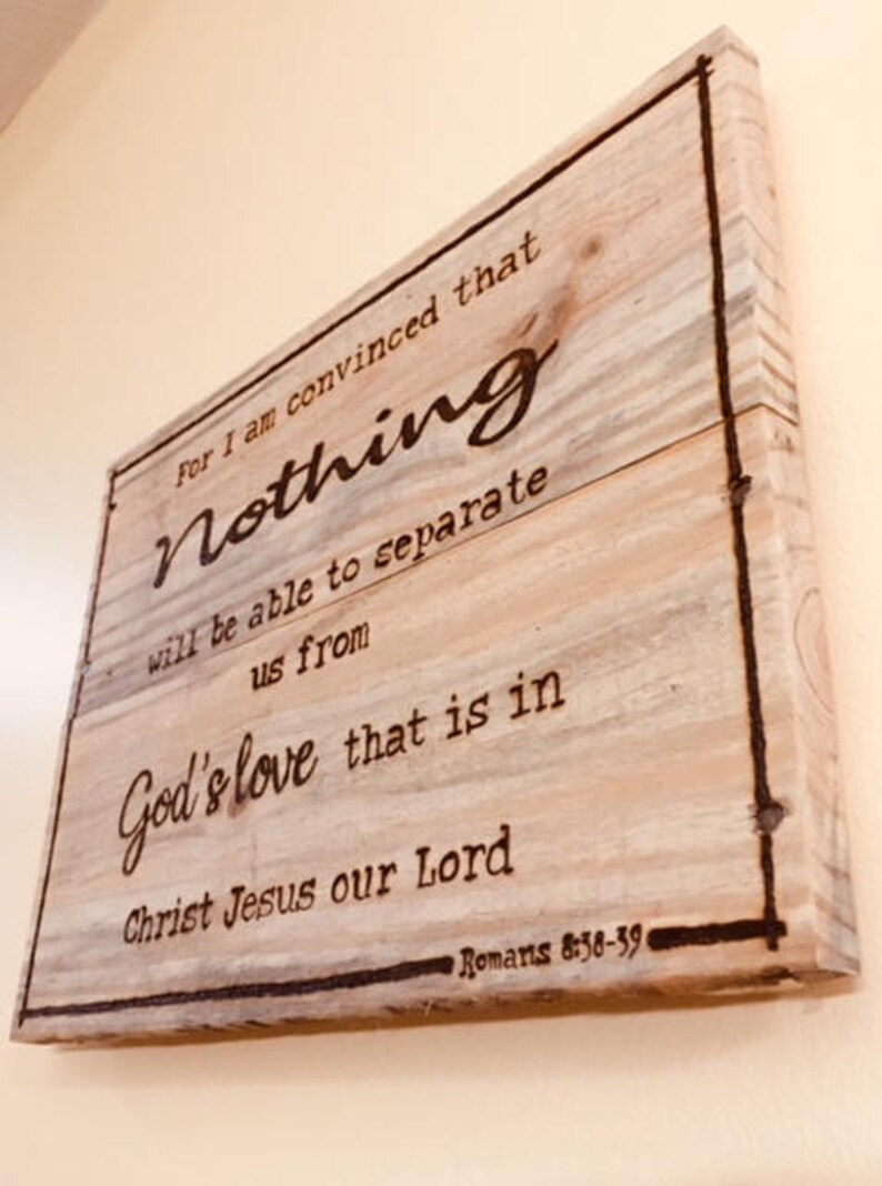 Scripture Verse Wood Burned Reclaimed Wood Sign Etsy
