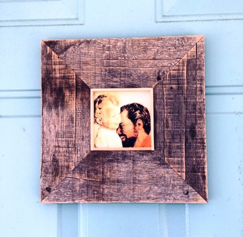 Reclaimed Wood Frame featuring Laughing St. Joseph with ...