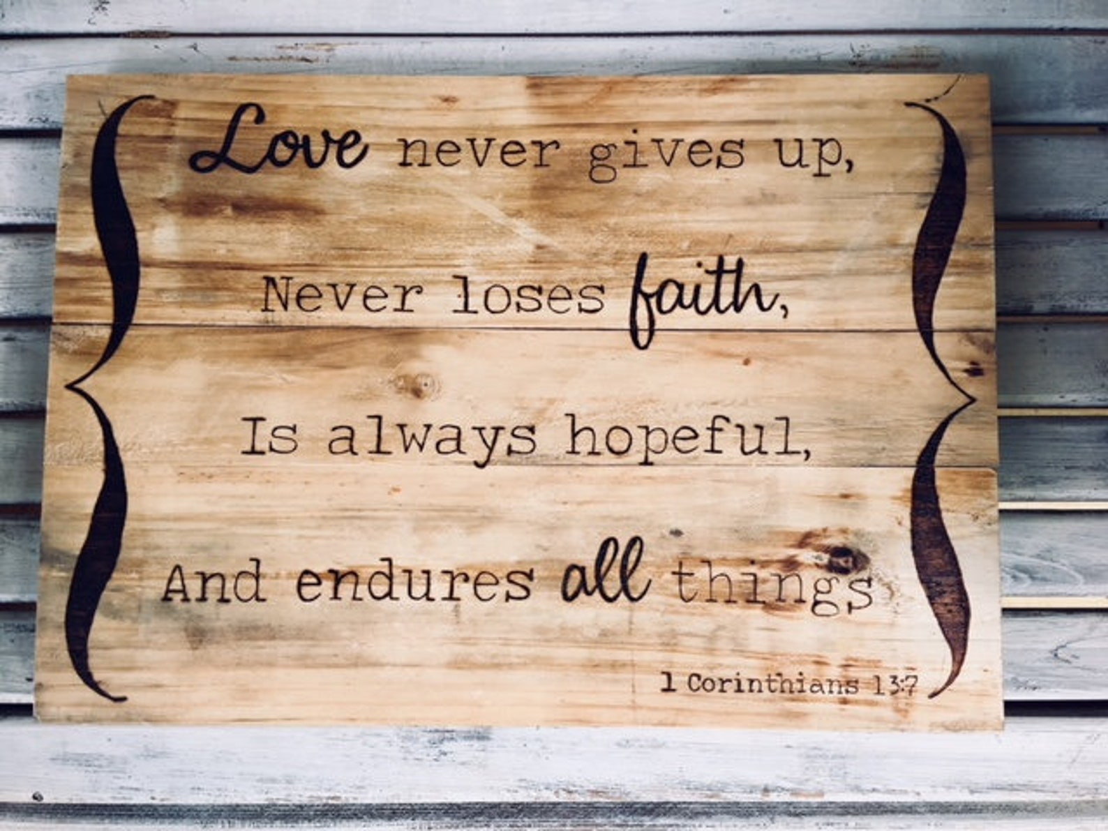 Scripture Verse Wood Burned Reclaimed Wood Sign Etsy