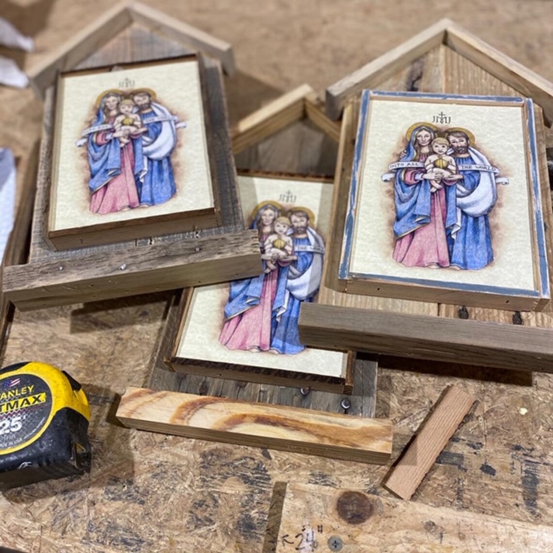 Holy Family Reclaimed Wood Mini Shrine Etsy