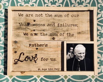 St. Pope John Paul II Reclaimed Wood Frame