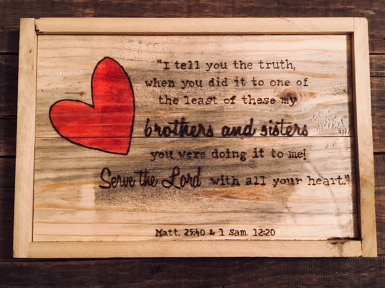 Servant's Heart Reclaimed Wood Sign | Etsy