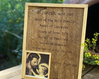 St. Joseph teruggewonnen houtgebrande lijst