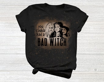 Hocus Pocus - Bad Witch Bleached Tee - Halloween Shirt - Distressed - Cute Shirt Holiday