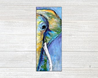 Abstract Elephant Acrylic Painting on Wood