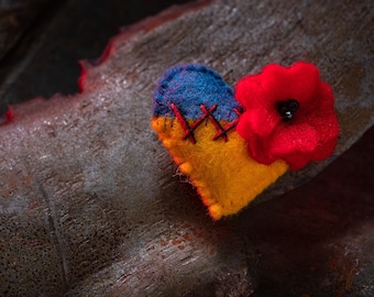 Ukrainian soft talisman, heart with flowers: nice Ukrainian gifts