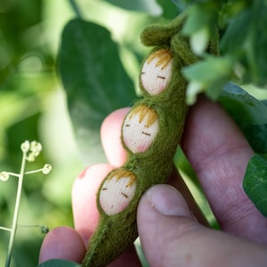 Pea pod felt doll -Waldorf doll - Eco friendly Waldorf gift, nice unique gifts