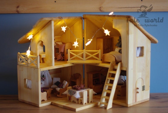 cheap wooden dollhouse