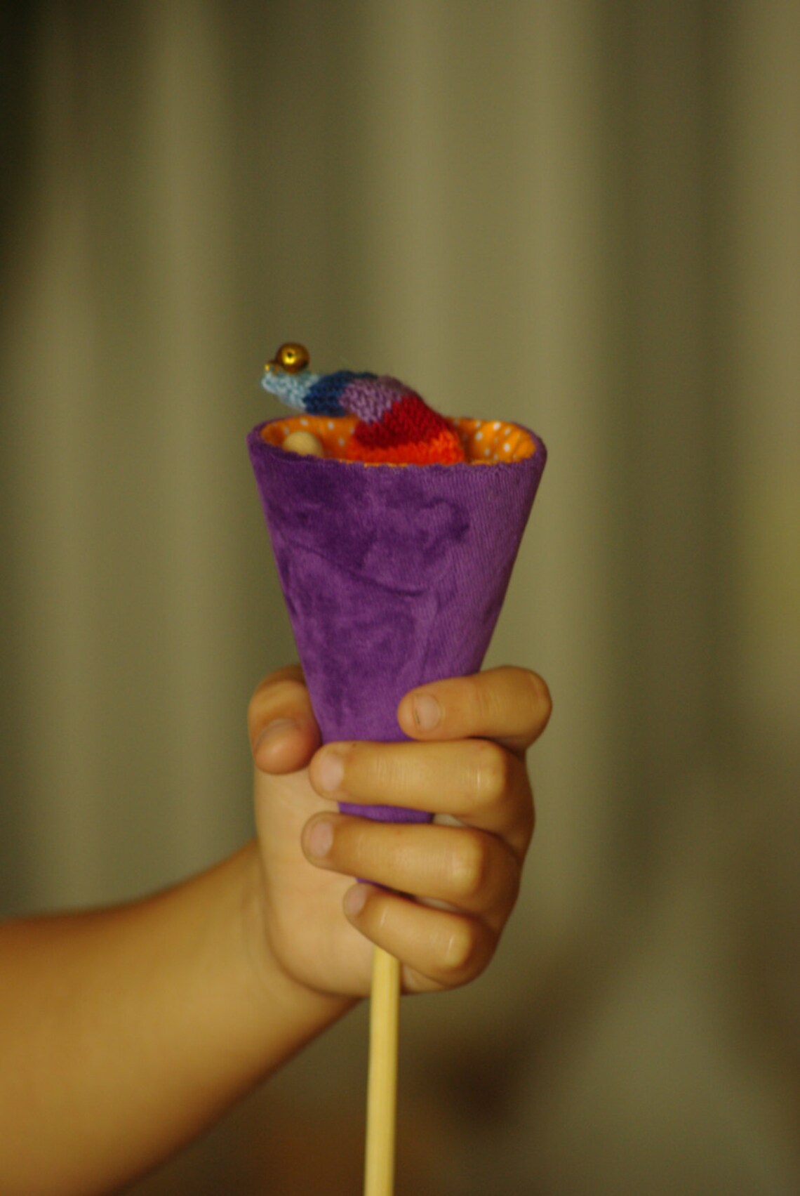 Waldorf Cone Puppet Peek a Boo Hand Puppet Stick Waldorf Etsy