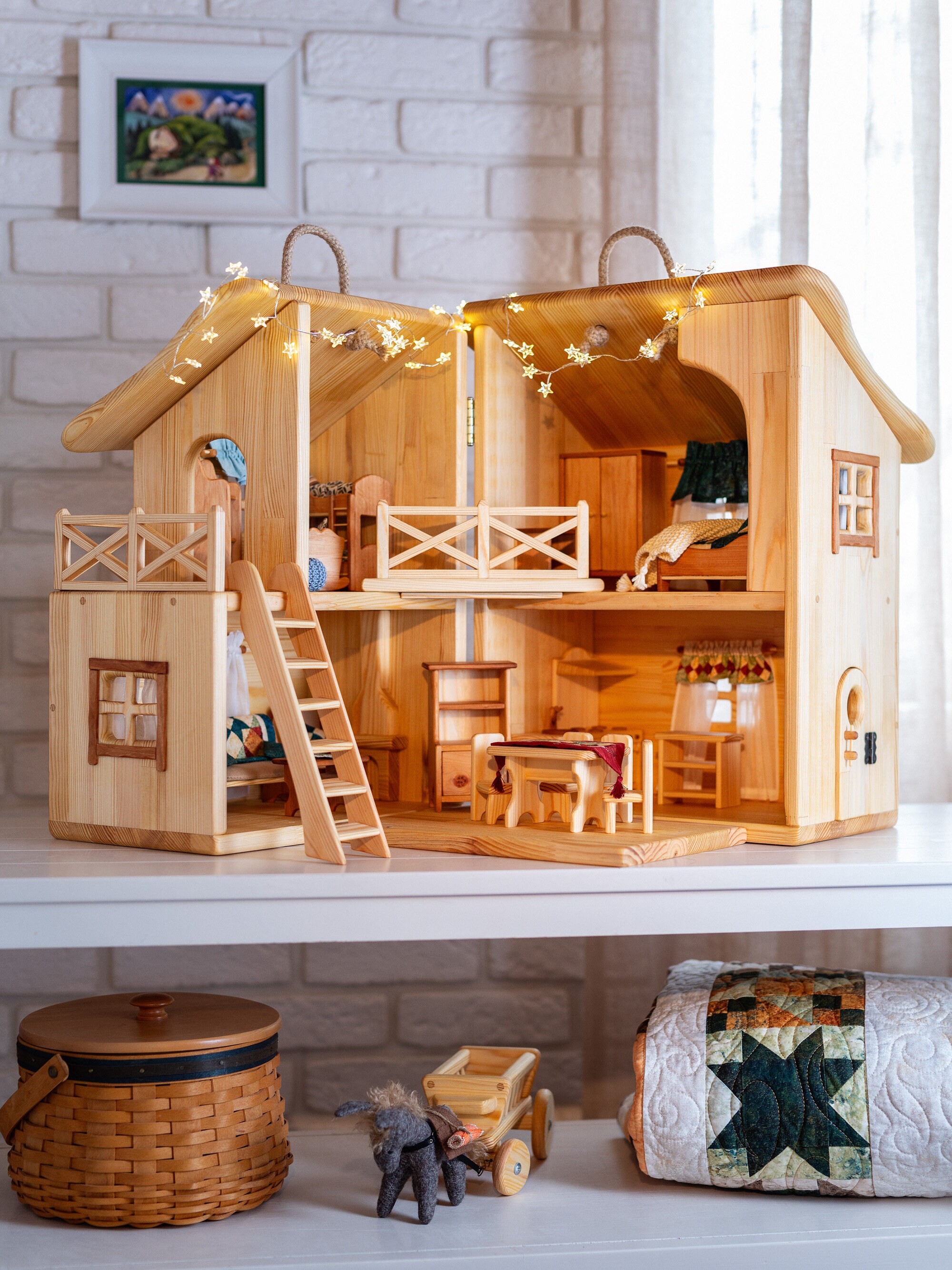 Wooden dollhouse furniture canada Clearance