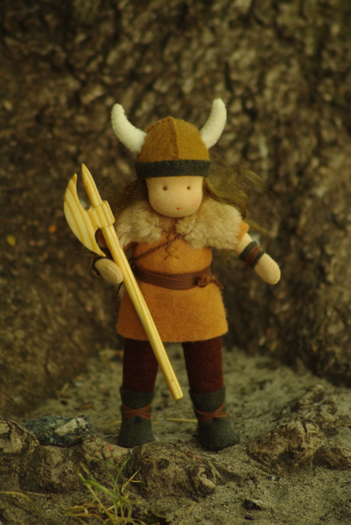 Viking doll warrior felt dolls organic baby toys Etsy