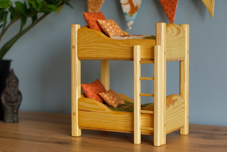 Mini Furniture Bedroom Doll Bunk Bed Dollhouse Kid Girl Toy Gift 1:12 Doll House