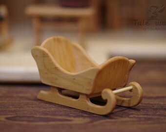 Mini slitta di legno in miniatura decorazione 51cm slitta invernale stile antico