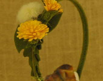 Dandelion felt flower headband - unique gift