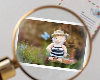 Miniature blank card with envelope - Fishing - Personalized fishing gifts