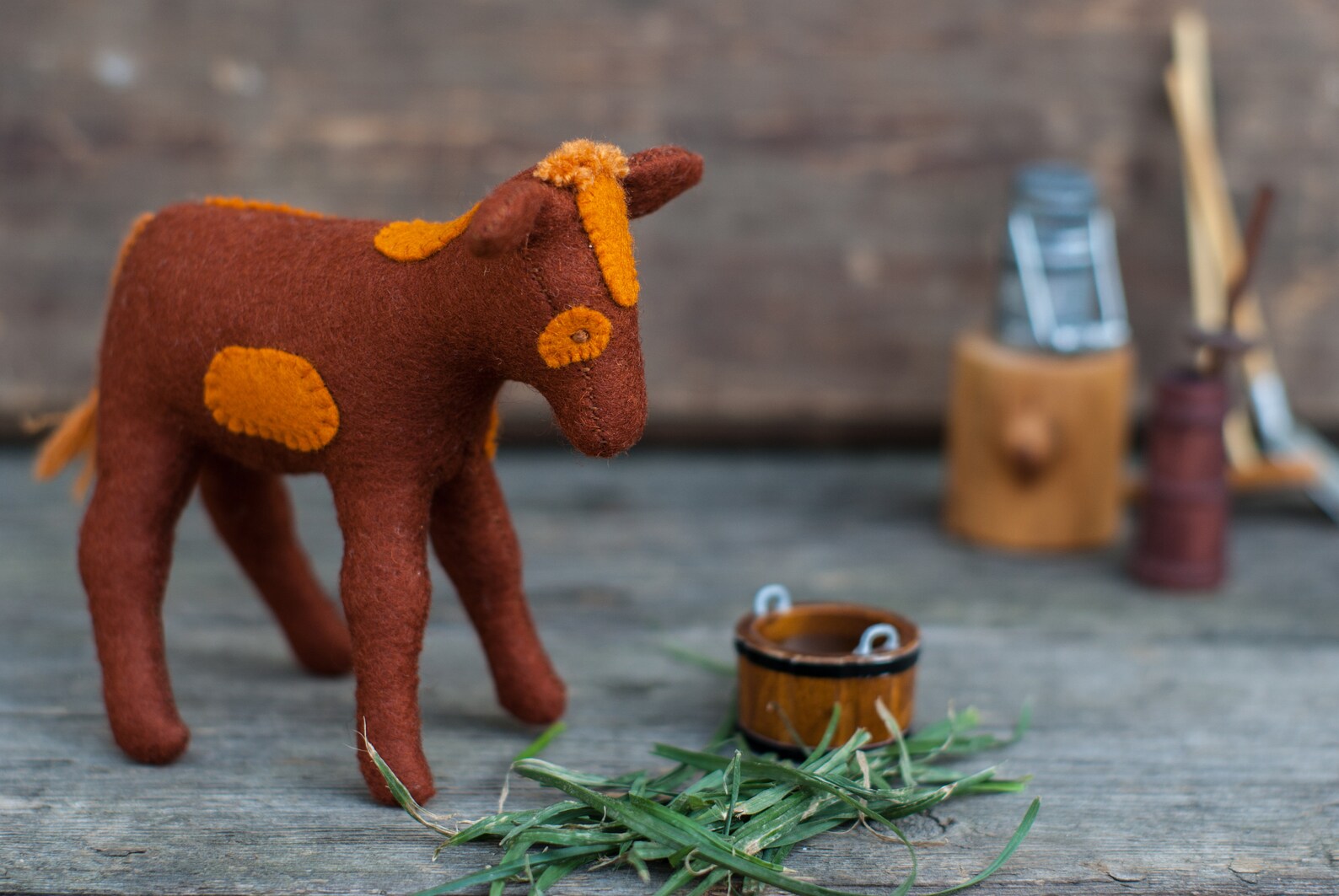 Calf Stuffed Plush Animal Felt Stuffed Animal Eco Friendly Etsy