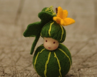 Handmade Watermelon Waldorf Doll: Eco-Friendly Table Decor, Tooth Fairy Gift