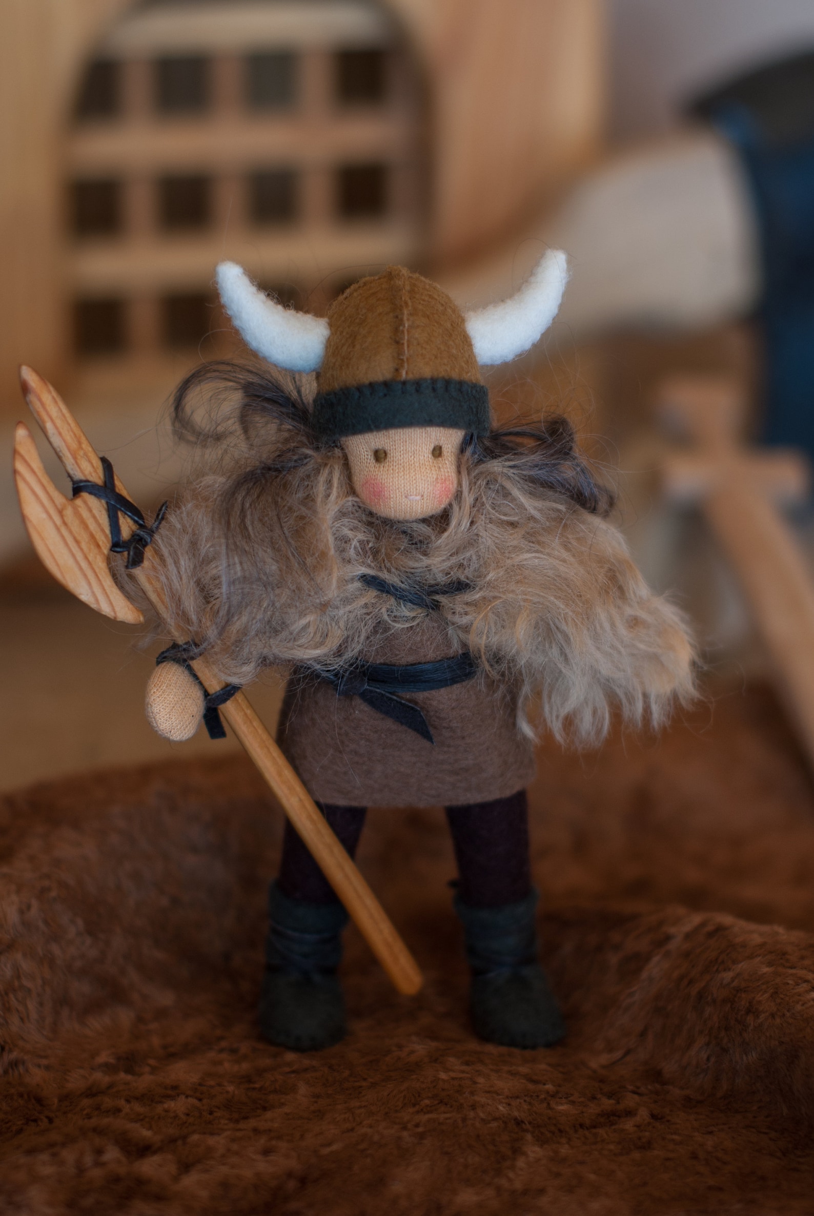 Viking doll warrior felt dolls organic baby toys Etsy