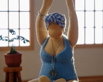Waldorf Yoga Doll – Handmade Miniature Figurine – Choose 1 of 6 Poses