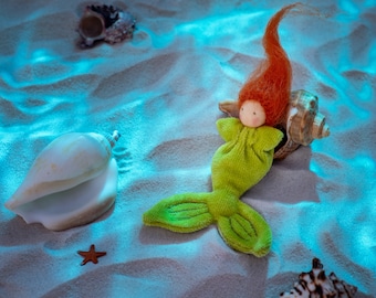 Handmade Waldorf Mermaid Doll – Lavender Scented Pocket Toy