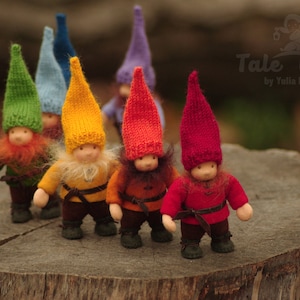 Gnome Waldorf art doll - Choose your gnome color - Rainbow gnomes