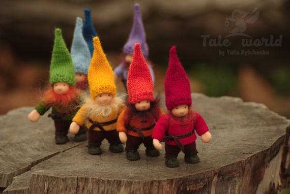 ウォルドルフ人形のノーム - ノームの色をお選びください - レインボー