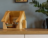 Wooden dollhouse with furniture and gnome doll - supernatural gifts